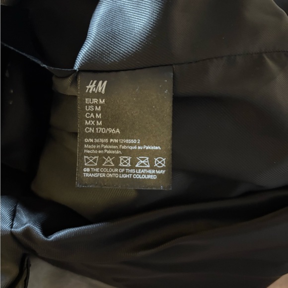 H&M NWT Knee Length Black Leather Jacket in Sz M - Picture 11 of 15